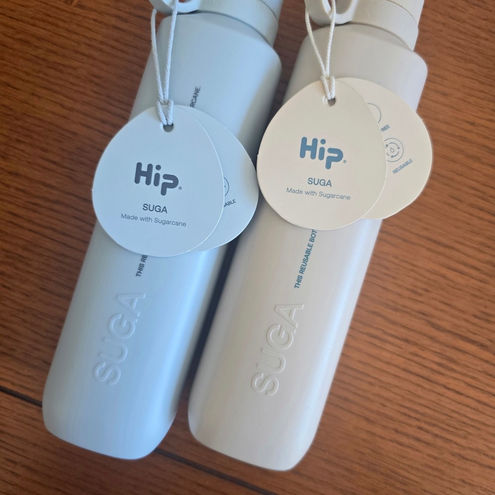 Hip SUGA Reusable Water Bottle 20oz Sugarcane Sky Blue Sand Beige Lot of 2